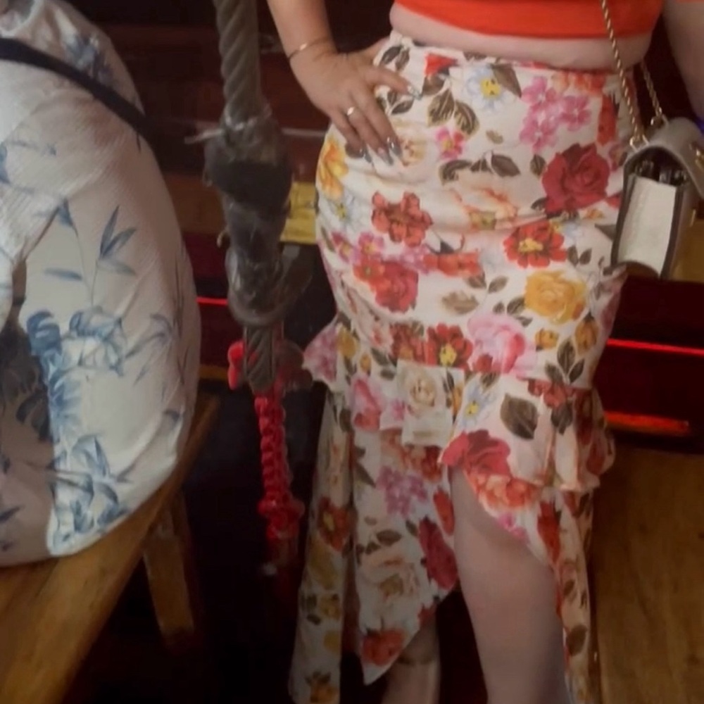 Fashion Nova Floral Print Top and Skirt Set